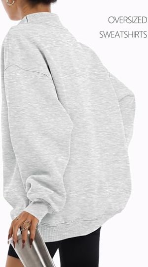 Trendy Queen Womens Mock Neck Sweatshirts Oversized Pullover Fall Outfits
